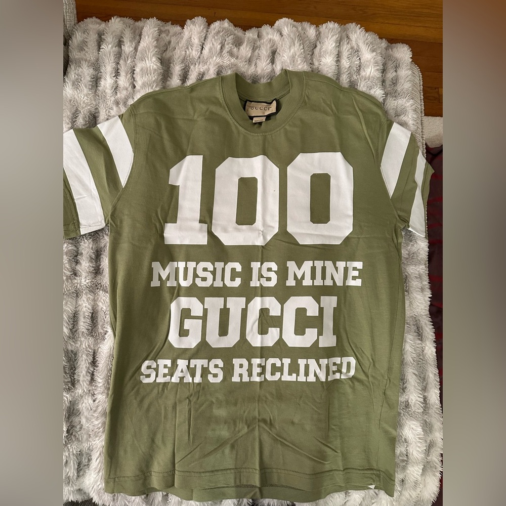 Gucci Green T-Shirt with Bold White Print